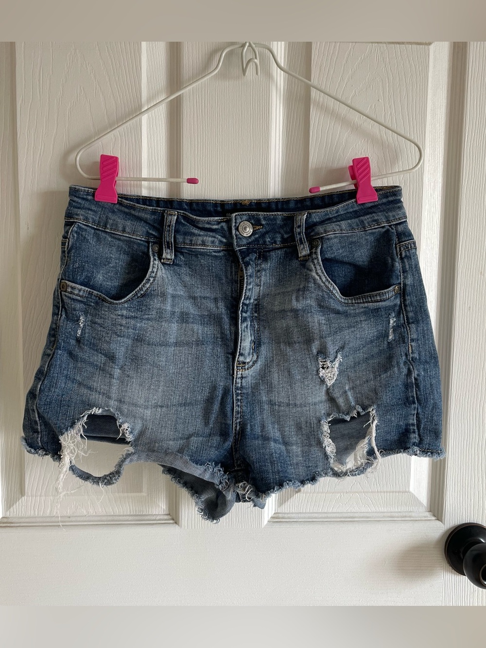 Bluenotes Distressed Blue Denim Cutoff Shorts